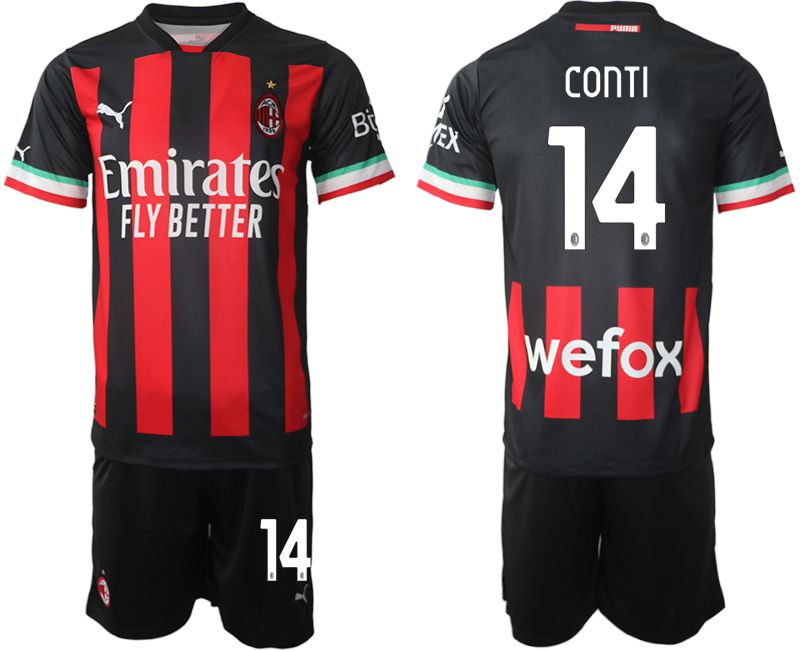 Men 2022-2023 Club Ac Milan home black #14 Soccer Jersey->ac milan jersey->Soccer Club Jersey